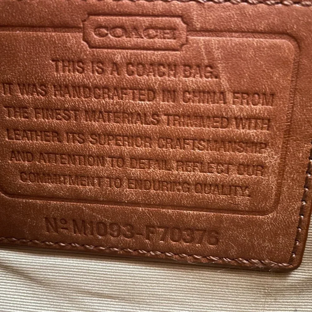 Coach Tan Leather Laptop Briefcase Messenger Bag Unisex Crossbody Strap